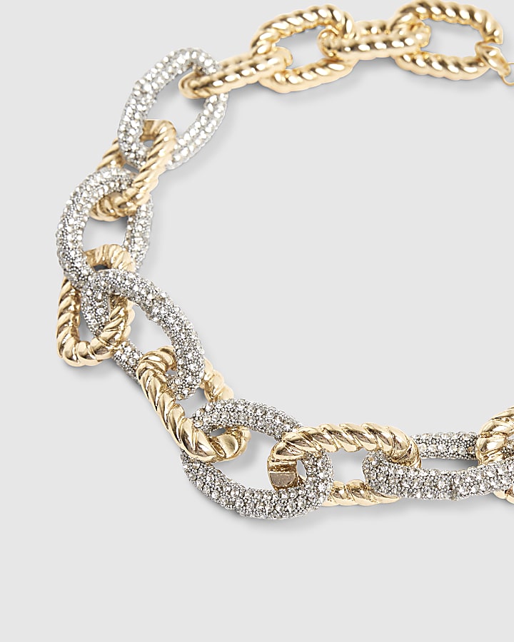 Gold Diamante Chain Necklace