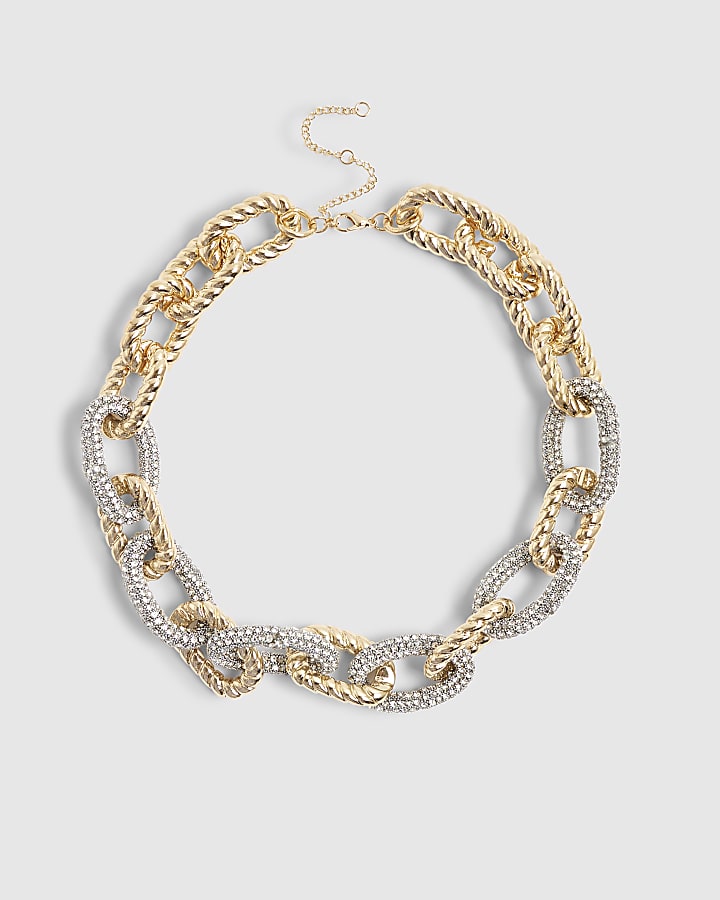 Gold Diamante Chain Necklace