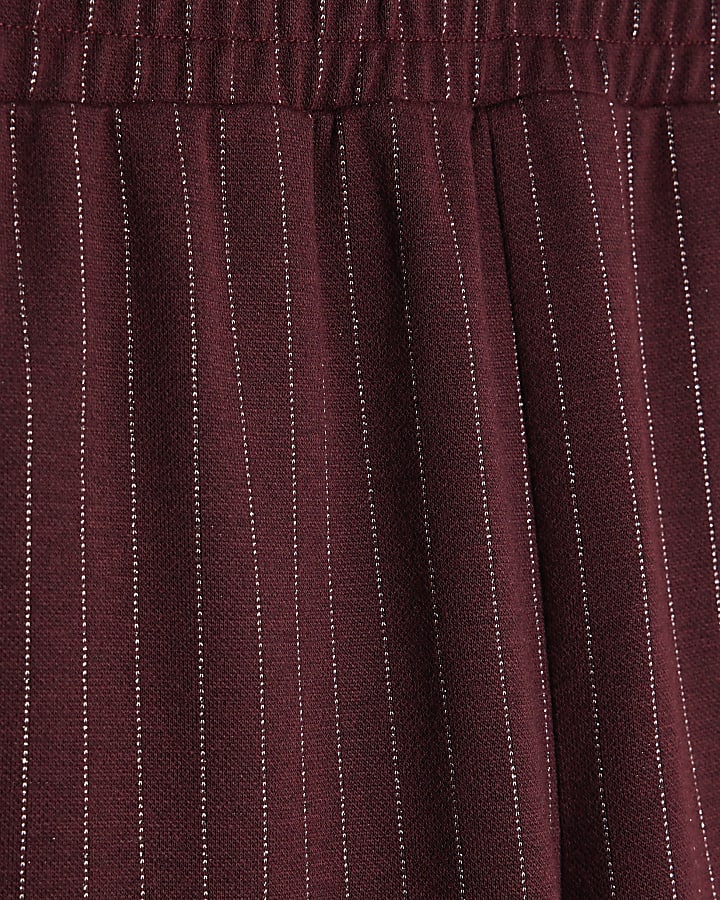 Red Pinstripe Wide Leg Trousers