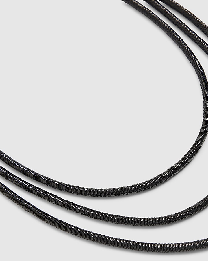 Black Cord Heart Pendant Necklace