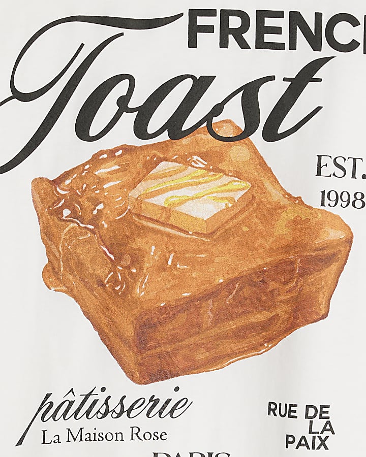 White Short Sleeve French Toast T-shirt