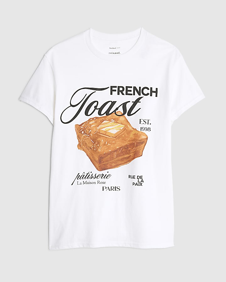 White Short Sleeve French Toast T-shirt