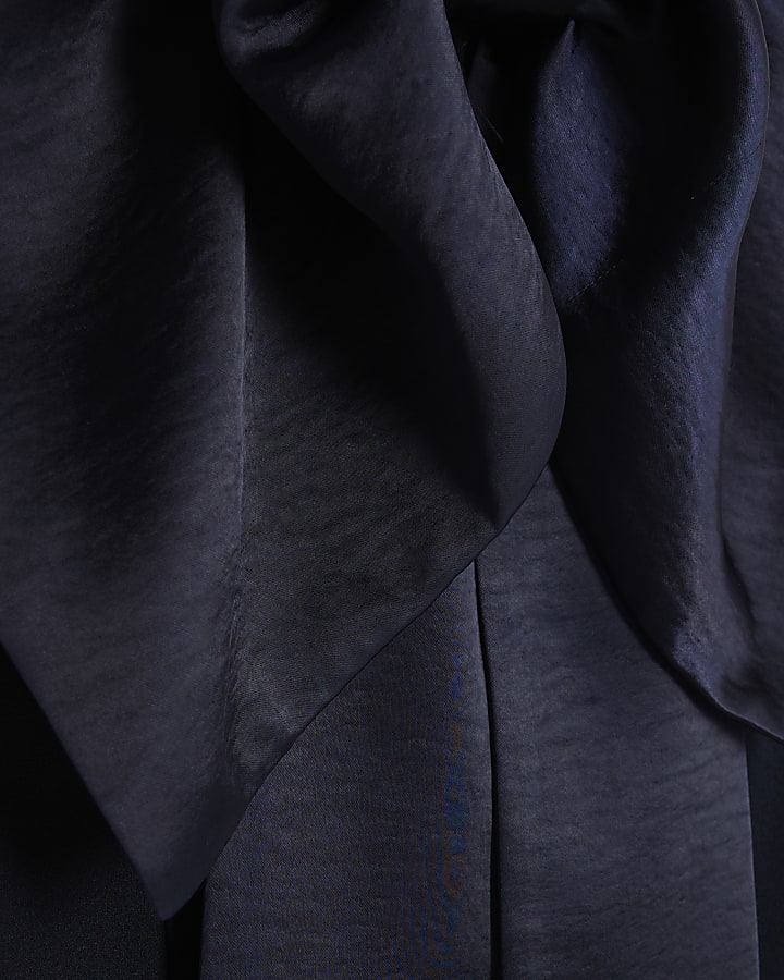 Navy Premium Sleeveless Bow Back Maxi Dress