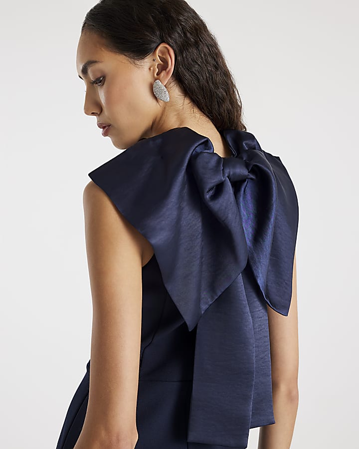 Black Premium Sleeveless Bow Back Maxi Dress