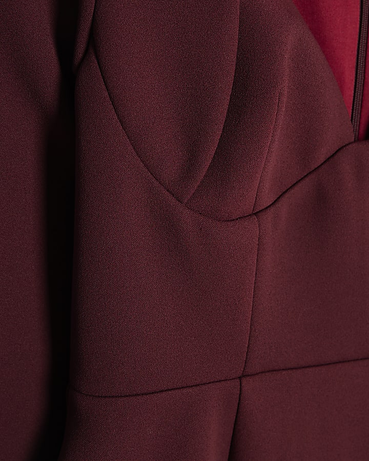 Red Premium Corset Long Sleeve Mini Dress