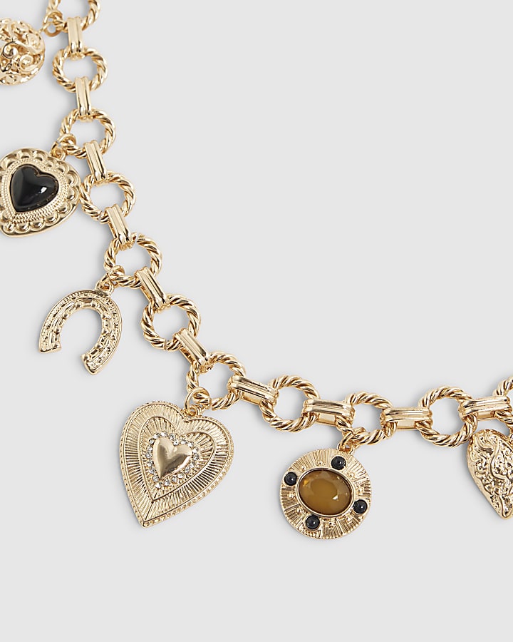 Gold Heart Bag Charm