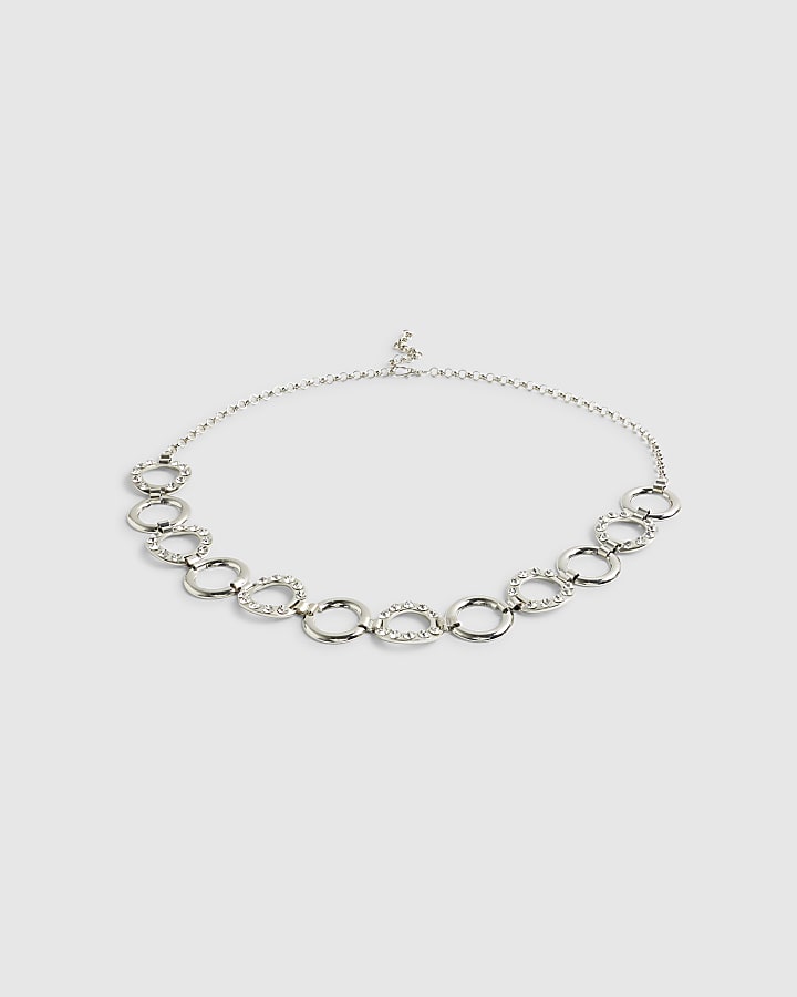 Silver Metal Ring Belt