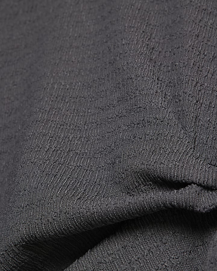 Grey Short Sleeve Textured Tie T-shirt