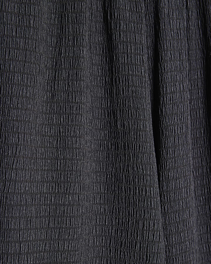 Grey Textured Wide Leg Trousers