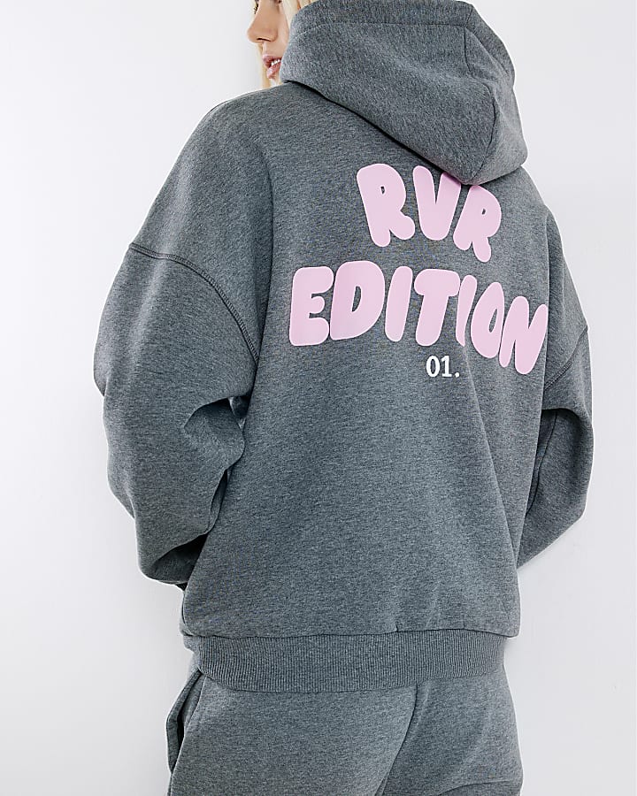 Grey RVR Edition Back Print Hoodie