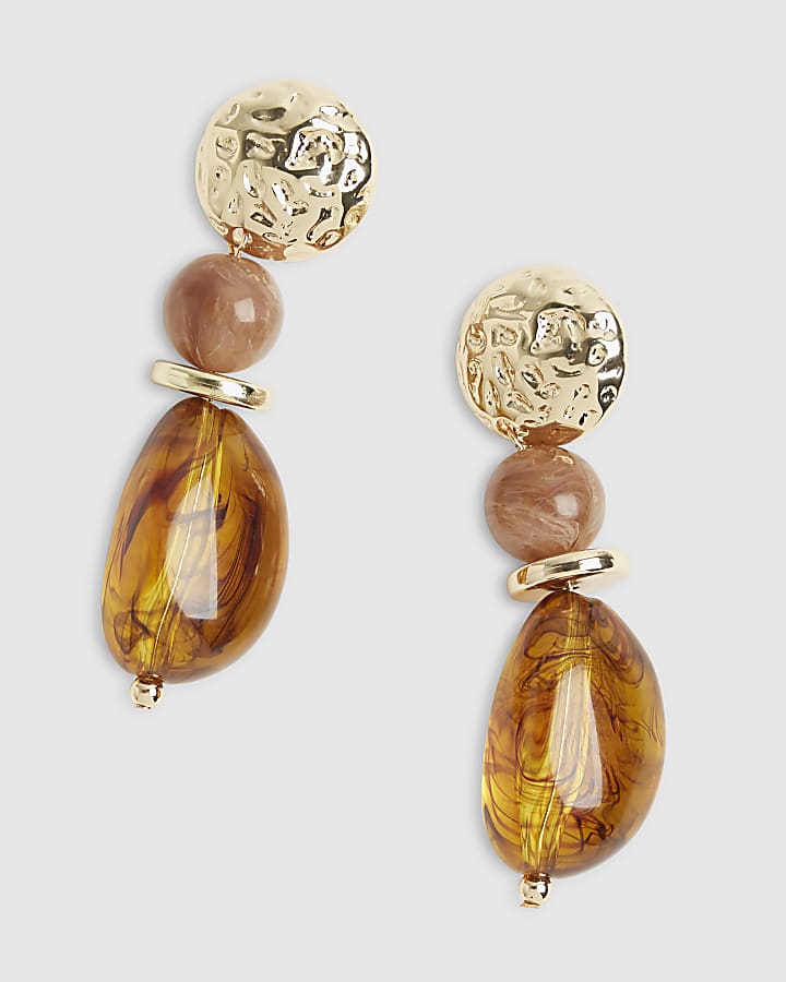 Gold Tort Drop Earrings