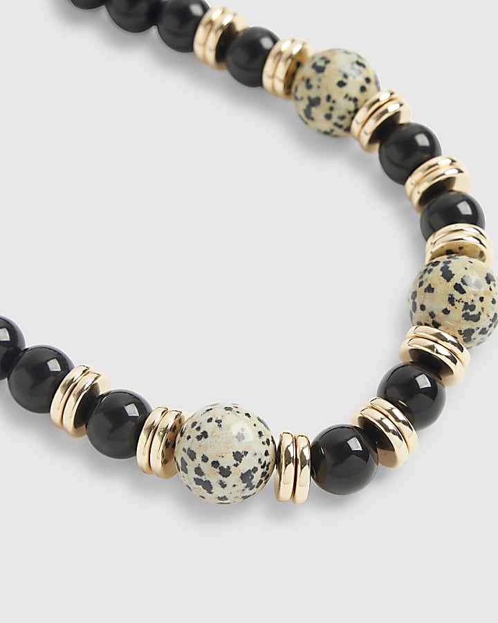 Black Dalmatian Beaded Necklace