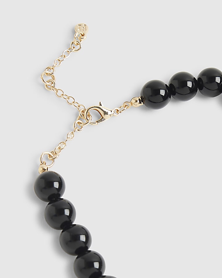 Black Dalmatian Beaded Necklace