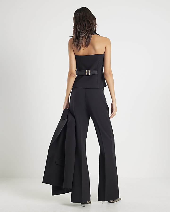 Black Slim Leg Panelled Trousers