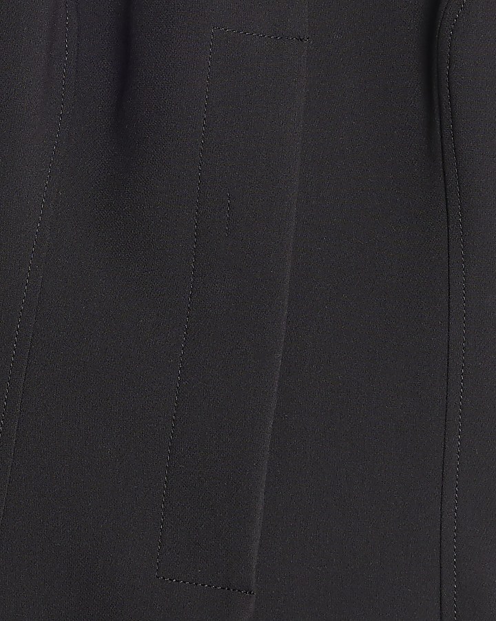 Black Halter Neck Collared Top