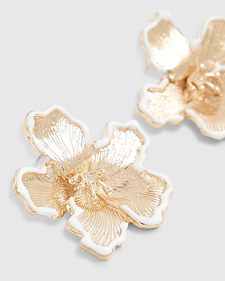 Gold Flower Stud Earrings
