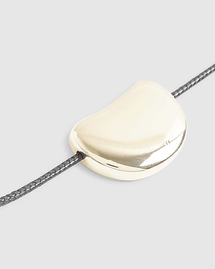 Black Pebble Corduroy Necklace