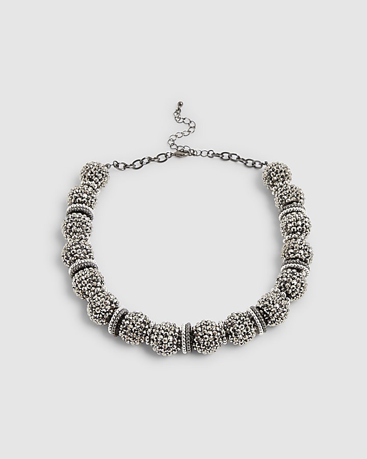 Black Rhinestone Chunky Collar Necklace
