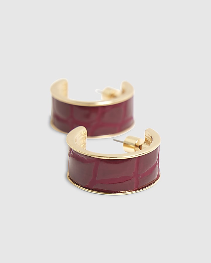 Red Hoop Earrings