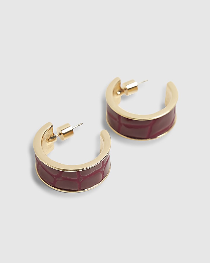 Red Hoop Earrings
