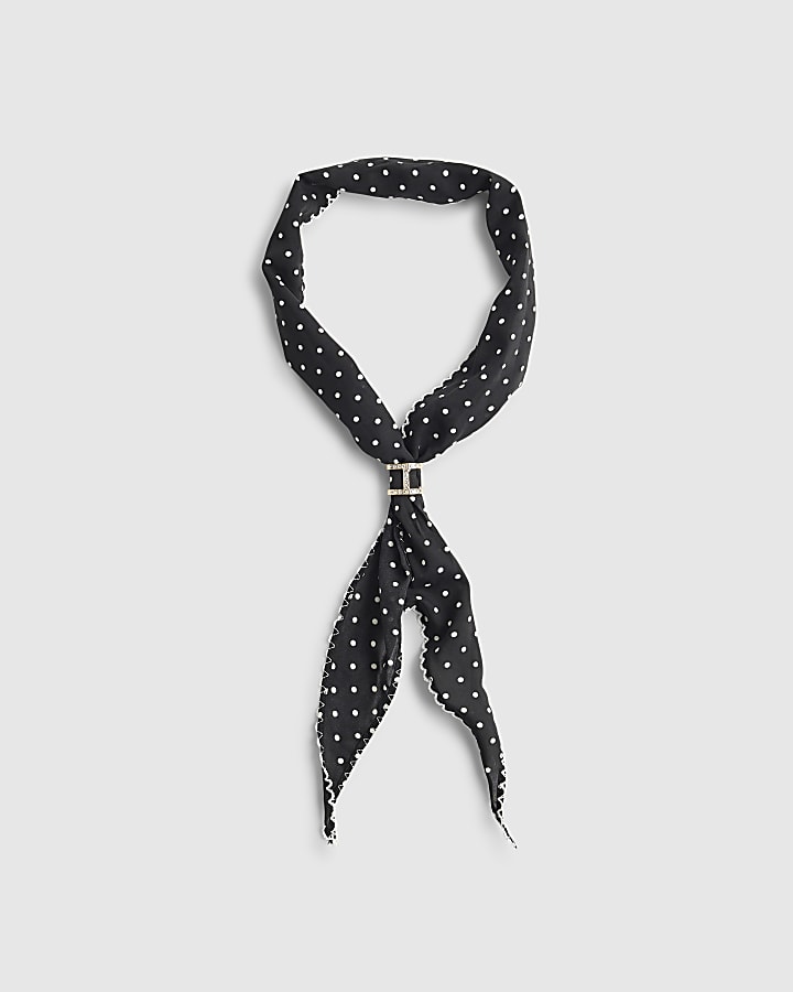 Black Polka Dot Neck Scarf