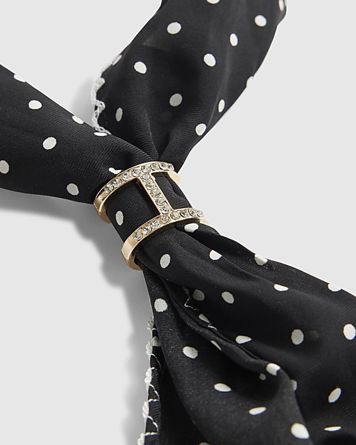 Black Polka Dot Neck Scarf
