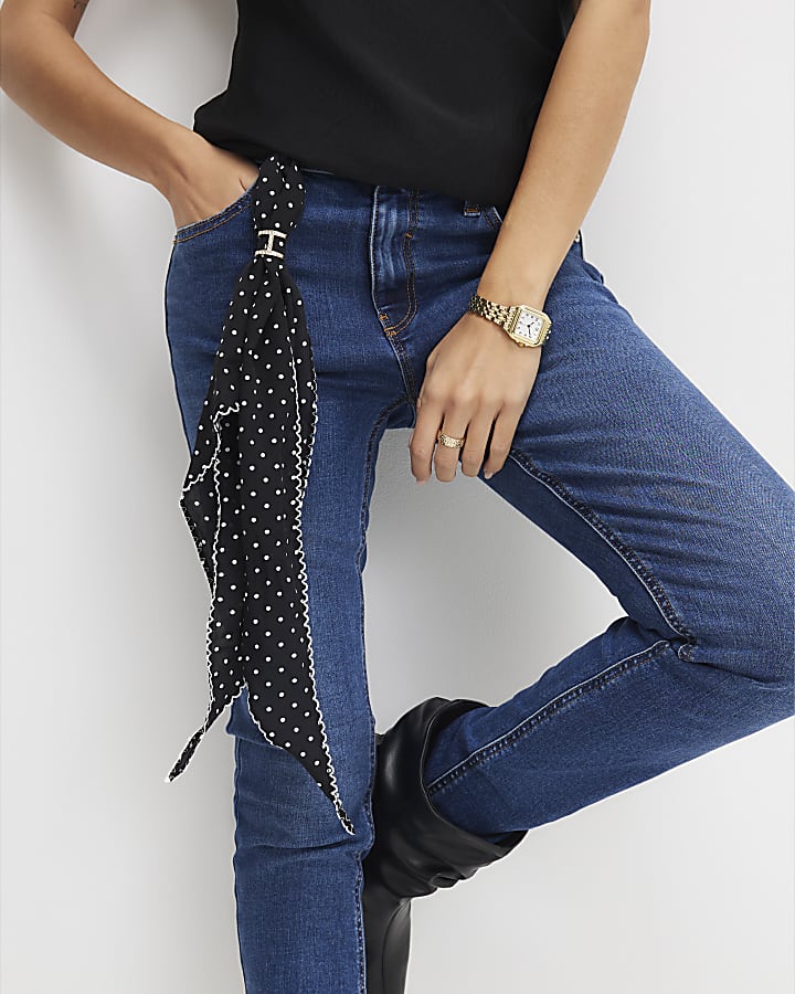 Black Polka Dot Neck Scarf