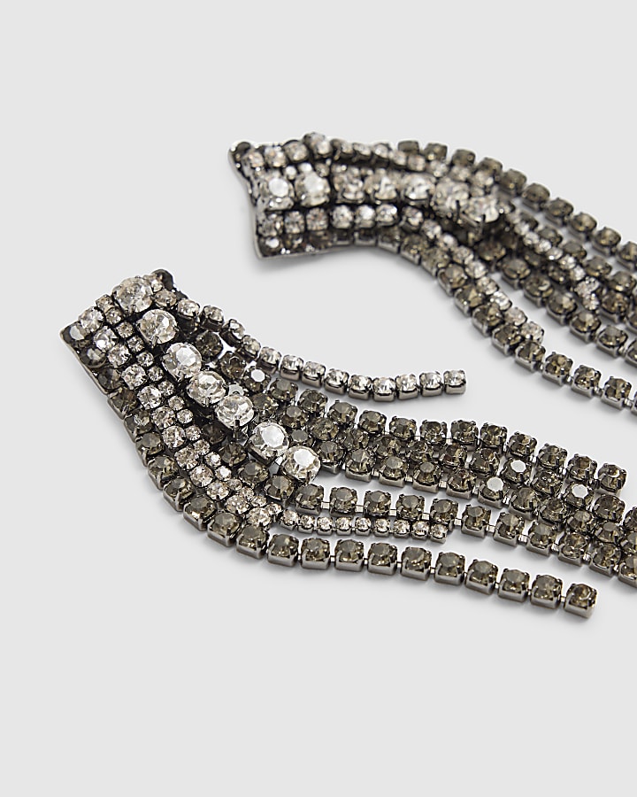 Black Cupchain Drop Earrings