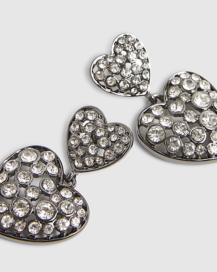 Black Heart Drop Earrings