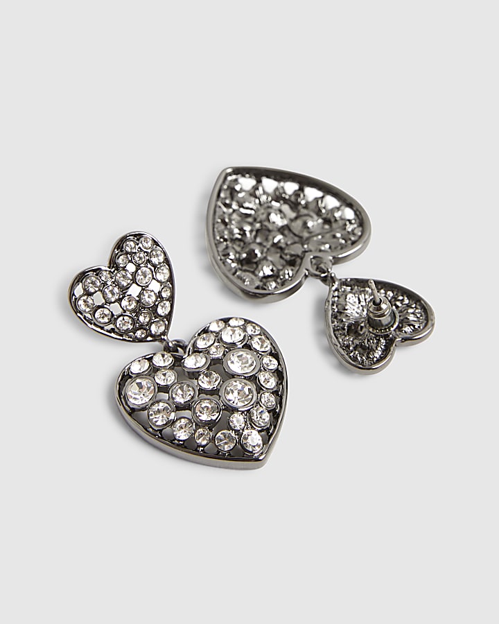 Black Heart Drop Earrings