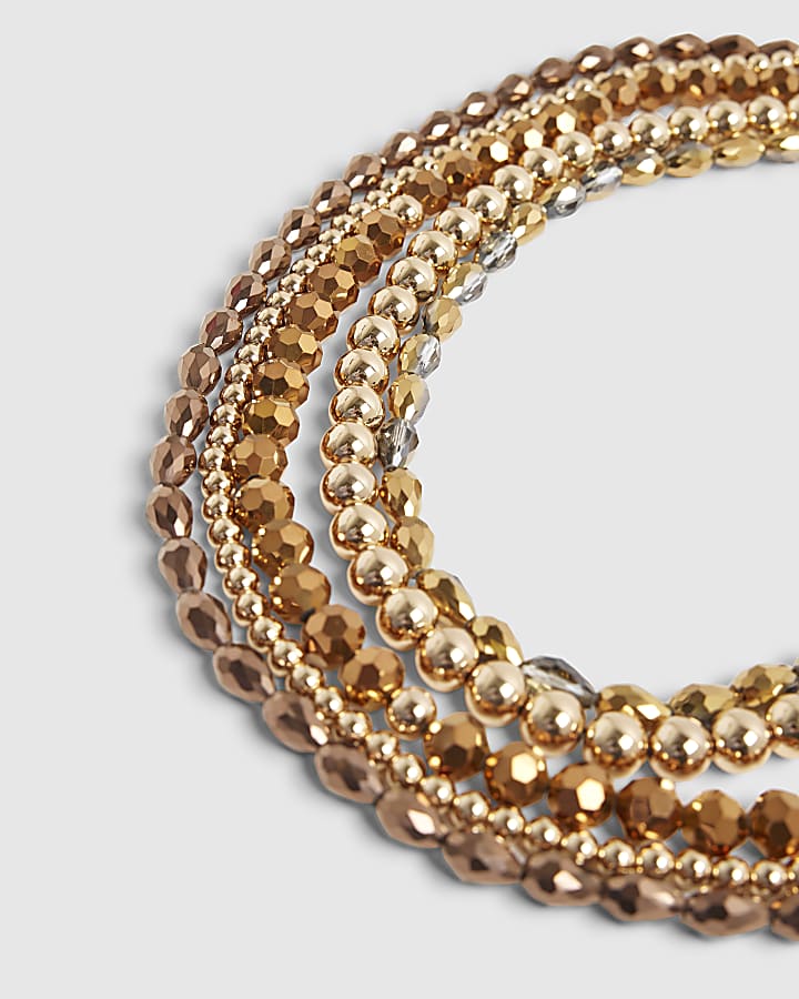 Gold Multi Beaded Collar Neckalce