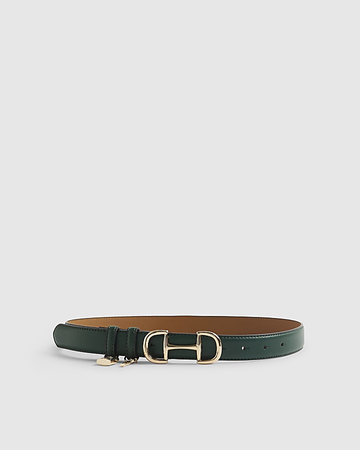 Green Snaffle Buckle Padlock Belt