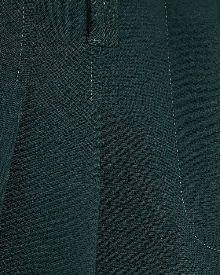 Petite Green High Waist Wide Leg Trousers