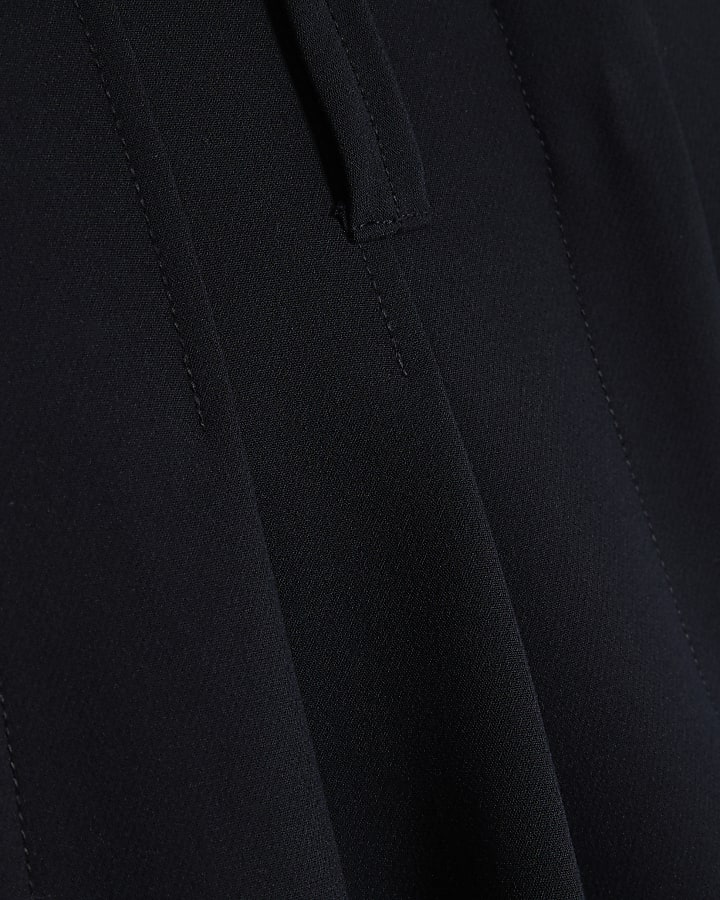 Petite Navy High Waist Wide Leg Trousers