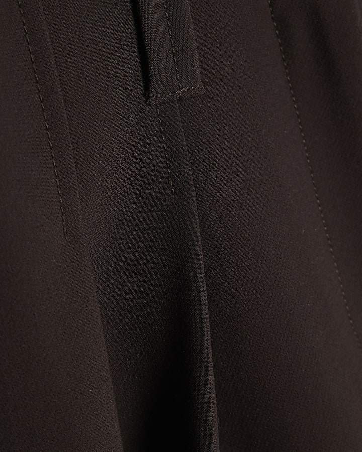 Petite Brown High Waist Wide Leg Trousers