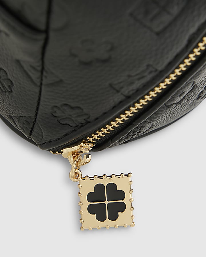 Black Monogram Print Makeup Bag