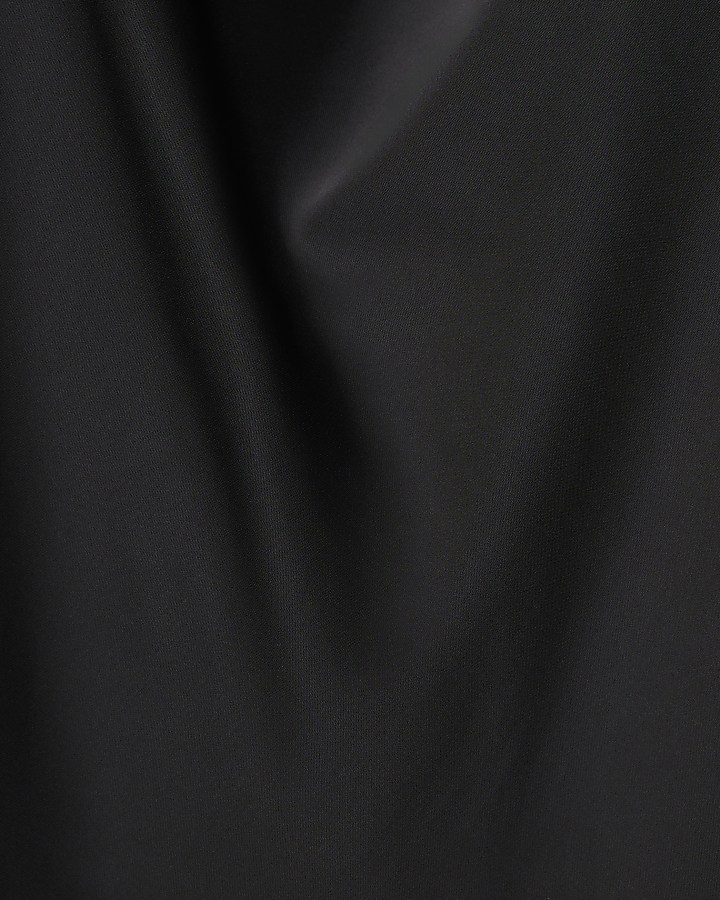 Black Satin Halter Neck Top