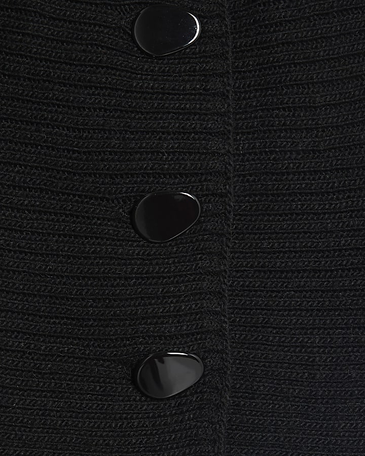 Black Knitted Long Sleeve Bardot Jumper