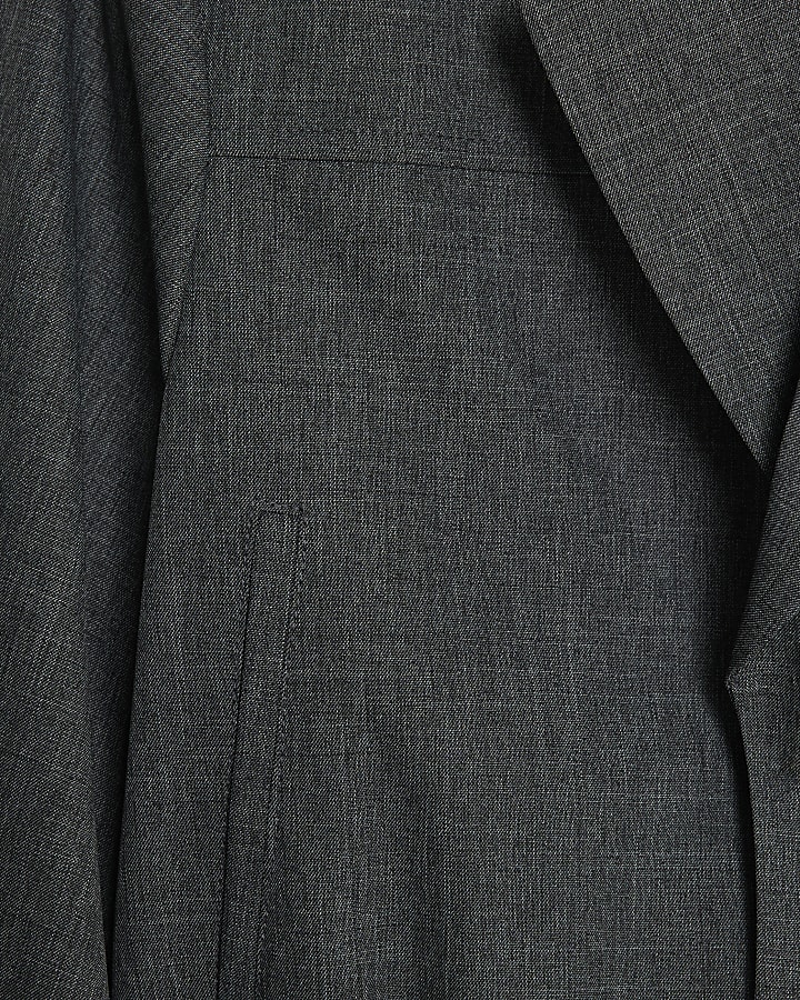 Grey Long Sleeve Collared Bomber Jacket