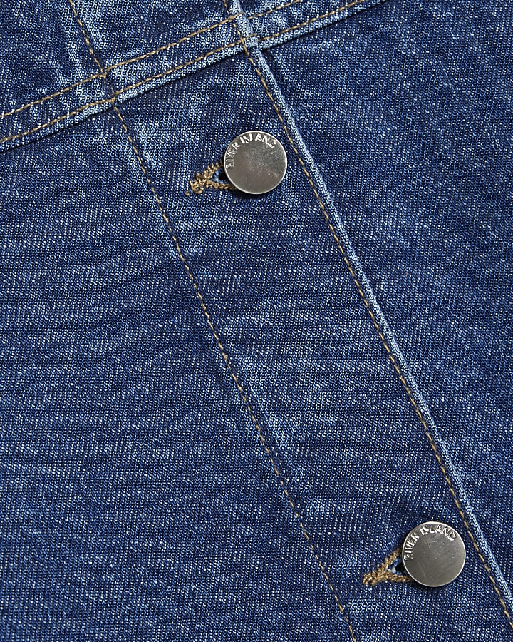 Denim Button Through Mini Dress