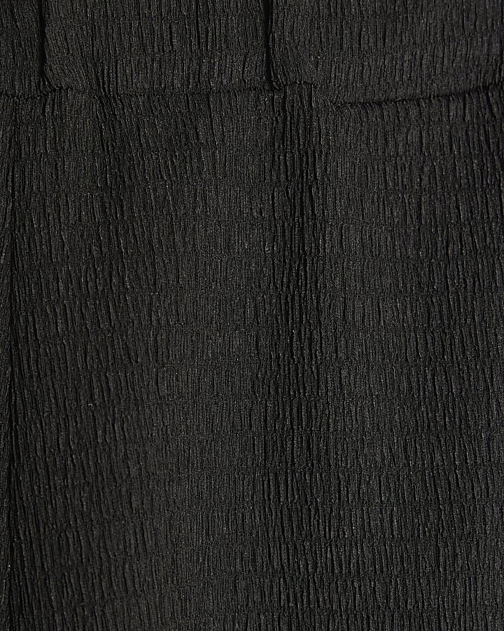Black Textured Shorts