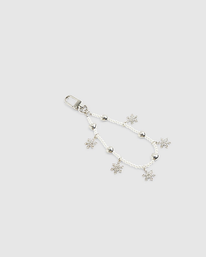 Silver Snowflake Phone Charm