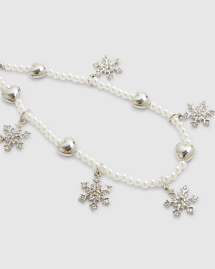 Silver Snowflake Phone Charm