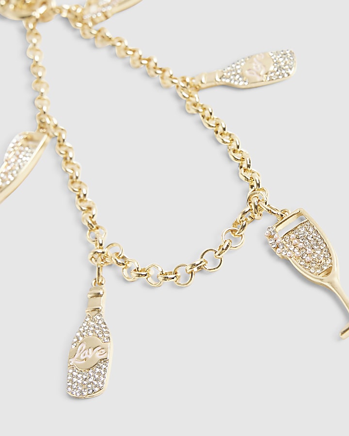 Gold Champagne Phone Chain