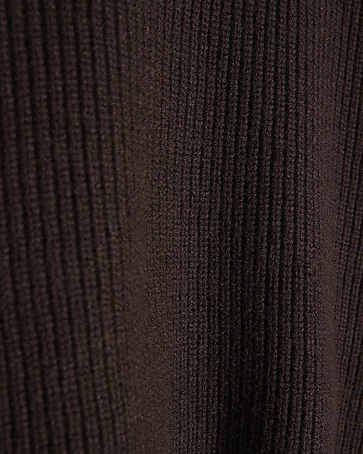 Brown 2 In 1 Jumper Maxi Dress