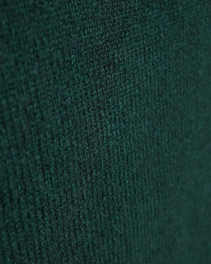 Green Knitted High Neck Mini Dress