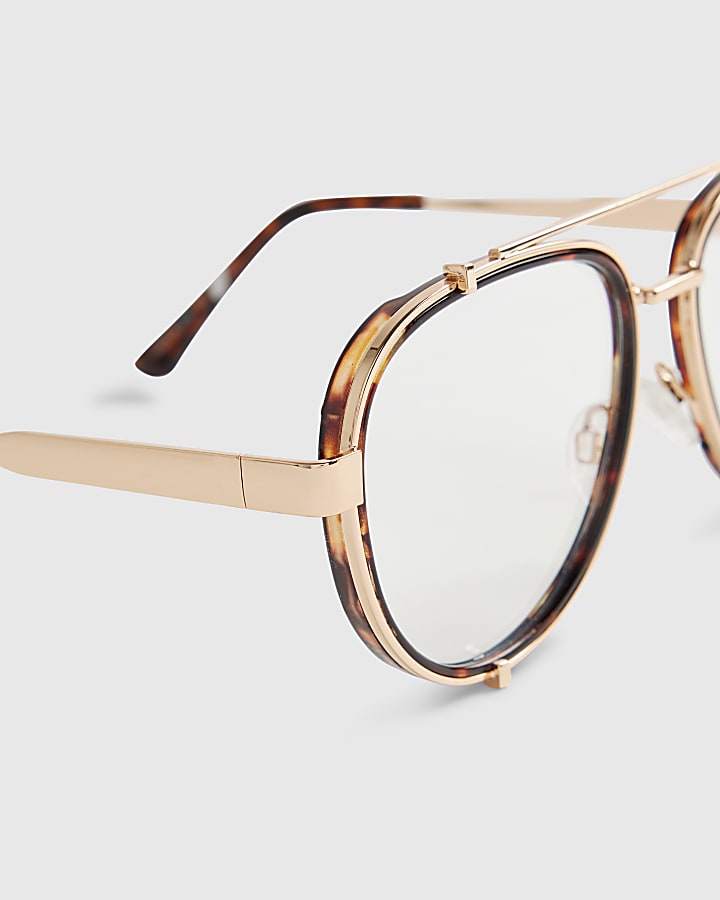 Brown Optical Lenses Aviator Glasses