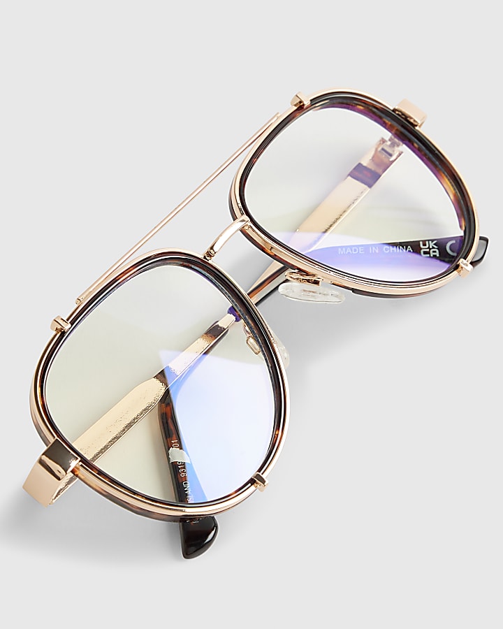 Brown Optical Lenses Aviator Glasses