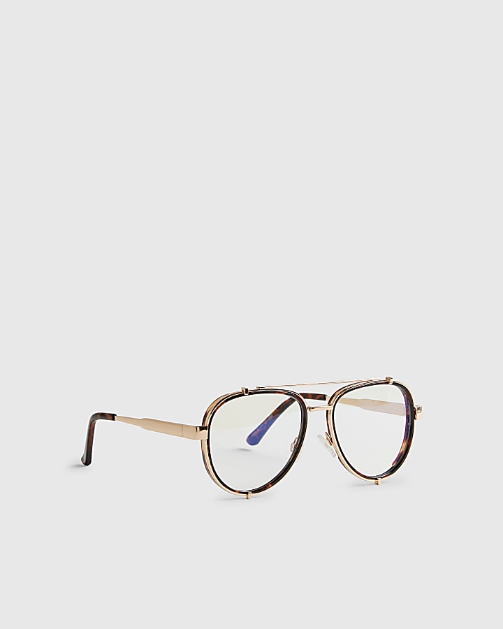 Brown Optical Lenses Aviator Glasses