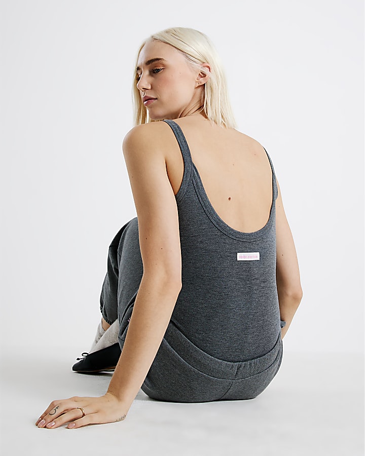 Grey RVR Edition Strappy Bodysuit